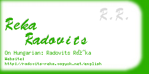 reka radovits business card